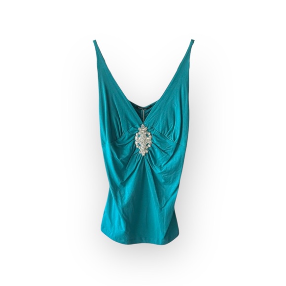 Y2K: new Nally & Millie ᪣ Jewel Tone Sequin Embellished Cami Tank Top ᪣ Teal M - Picture 14 of 16